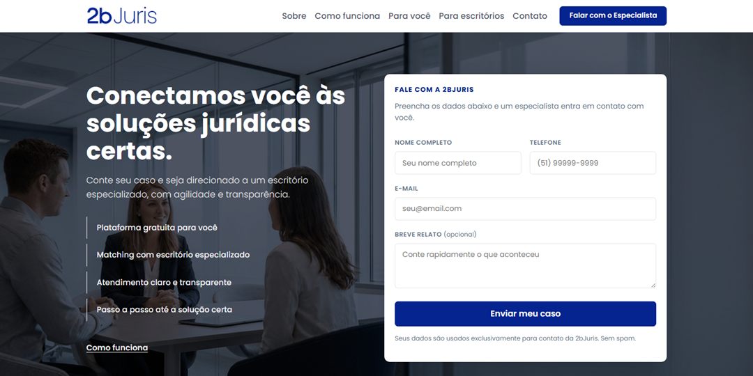 Site da 2B Juris
