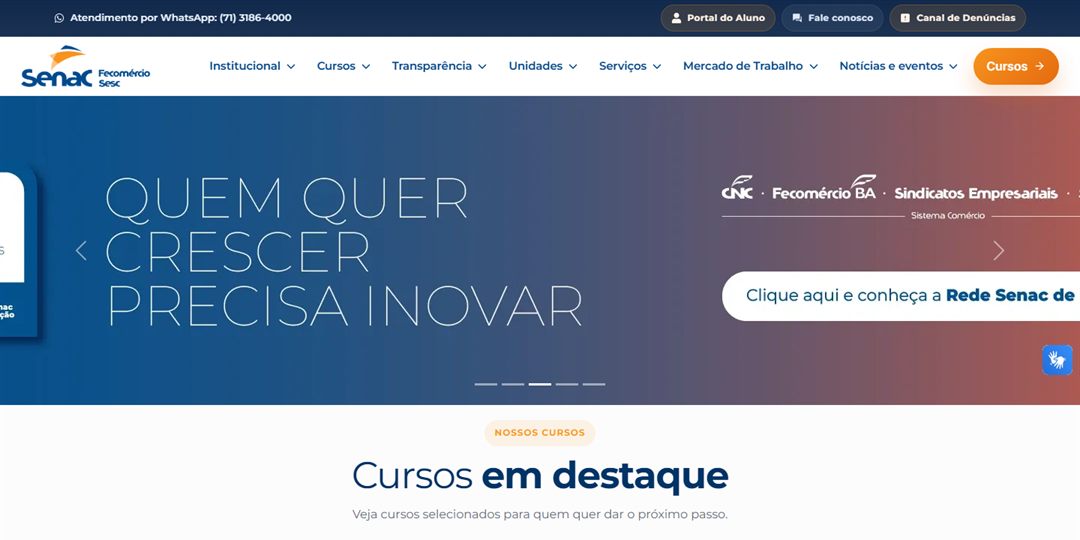Site do Senac Bahia
